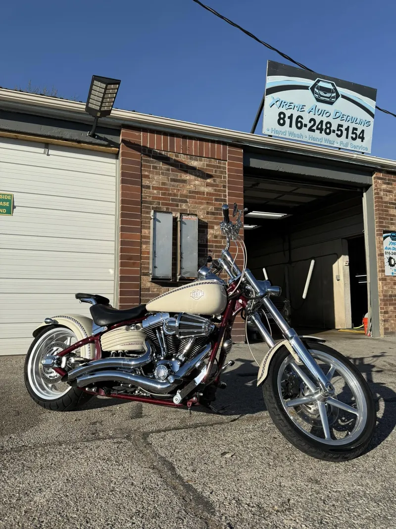 Cream motorcycle — exterior after detailing