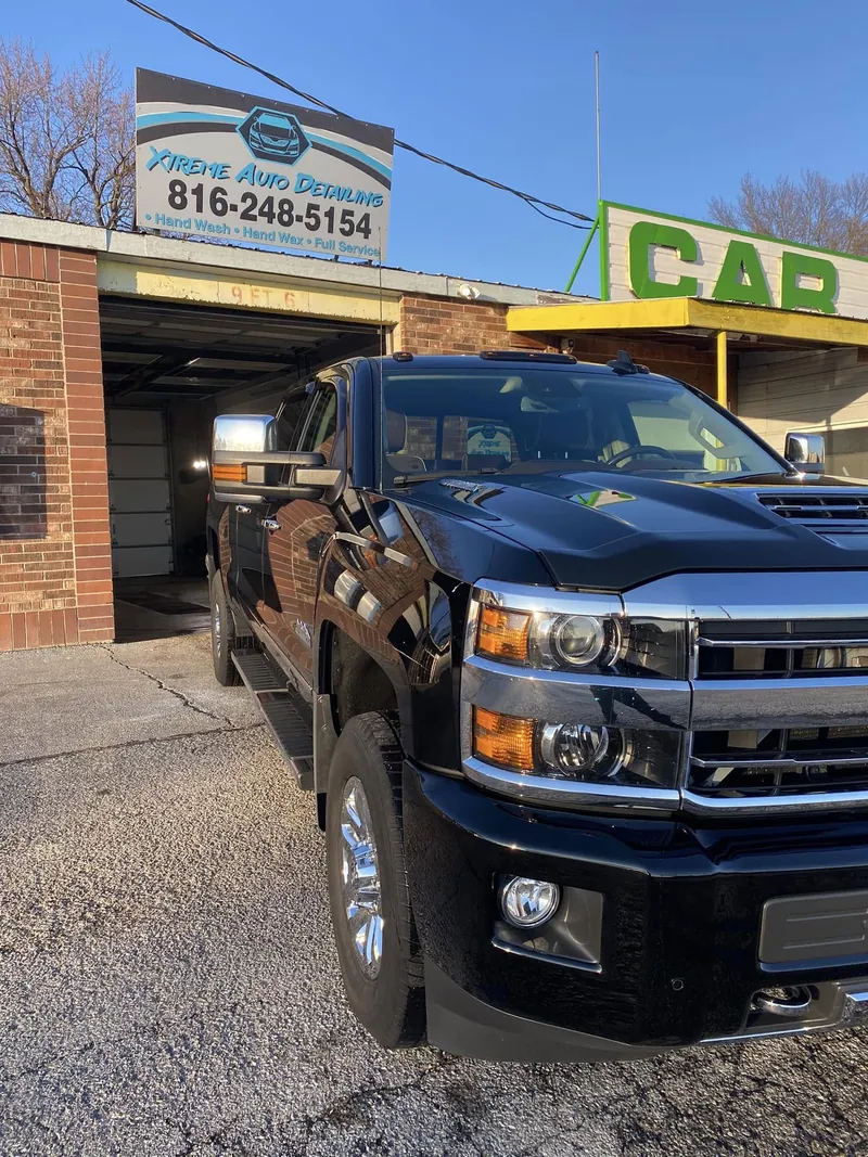 Black pickup truck — exterior after detailing