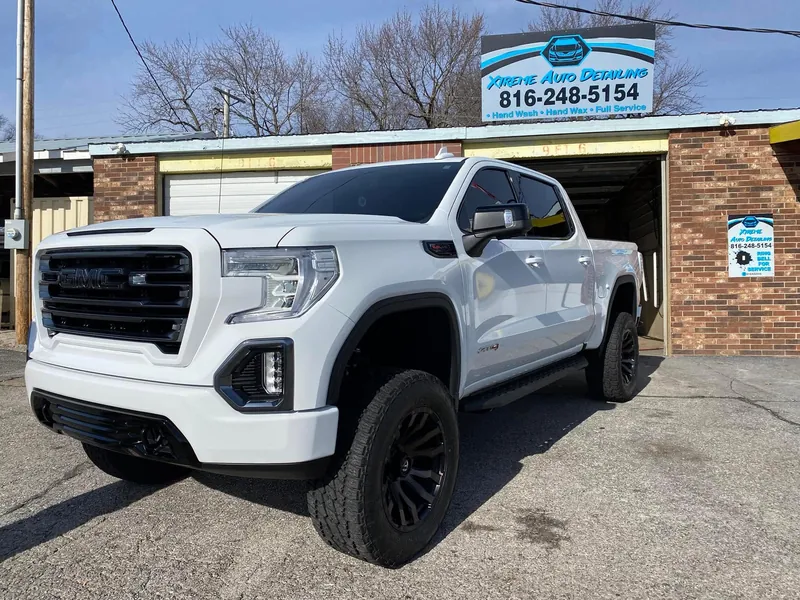 White pickup truck — exterior after detailing
