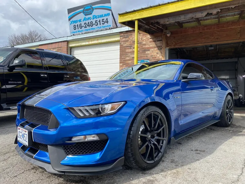 Blue coupe — exterior after detailing