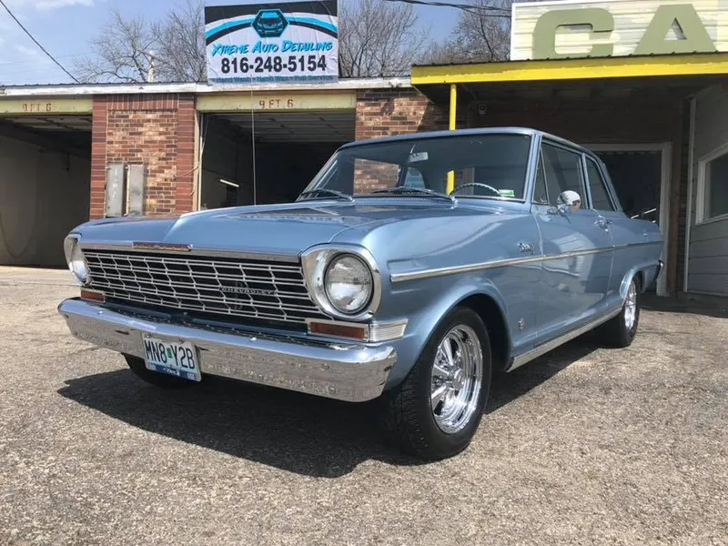 Light blue sedan — exterior after detailing