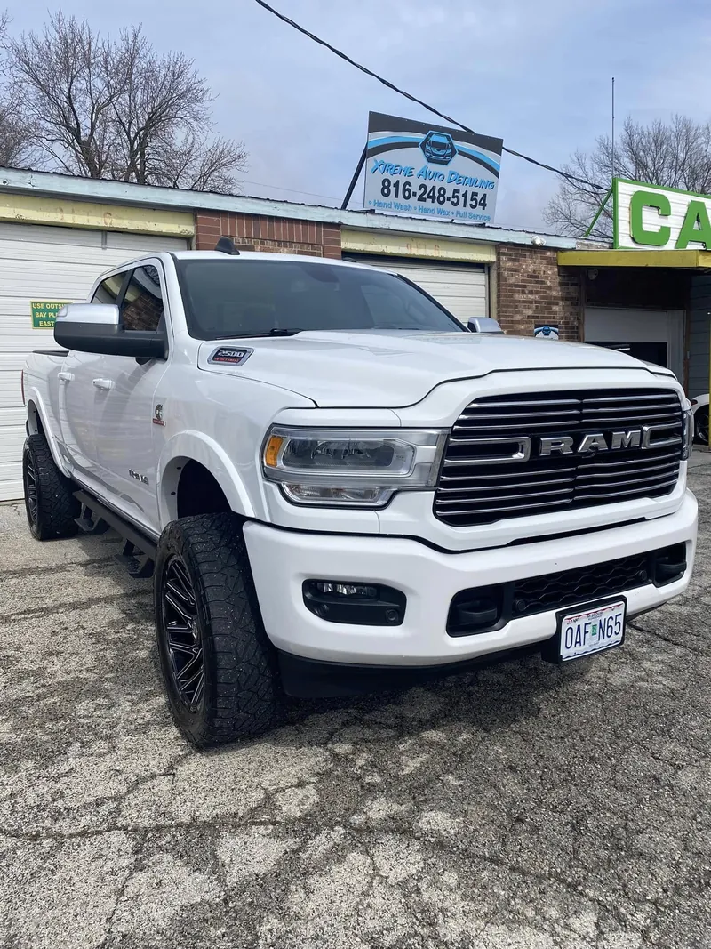 White pickup truck — exterior after detailing