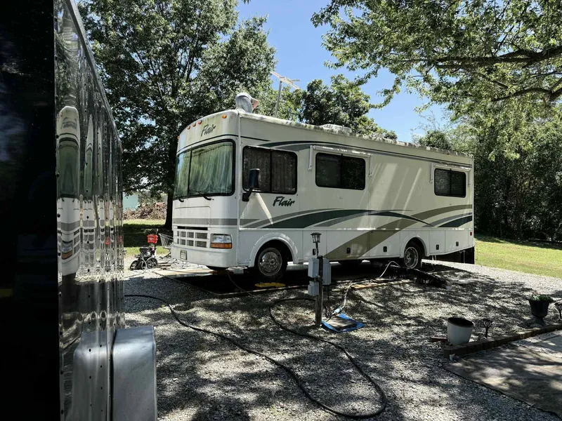 Tan motorhome — exterior after detailing