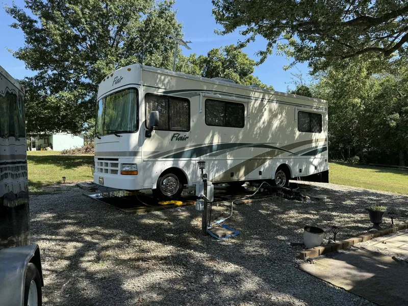 Tan motorhome — exterior after detailing