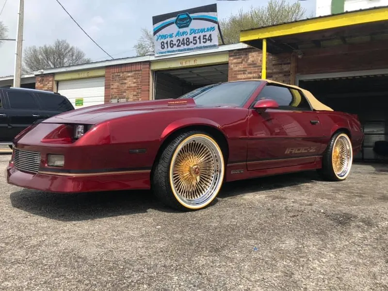 Red convertible — exterior after detailing