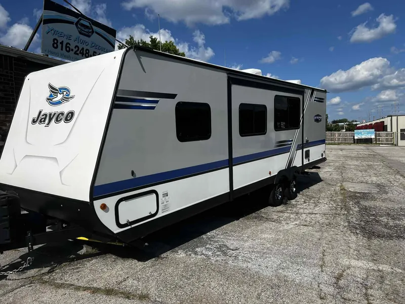 White travel trailer — exterior after detailing