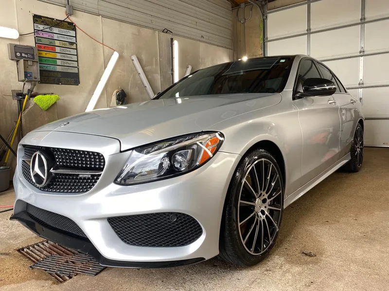Silver sedan — exterior after detailing