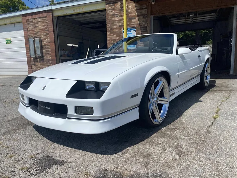 White convertible (classic) — exterior after detailing