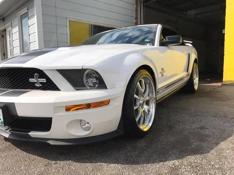 White convertible — exterior after detailing