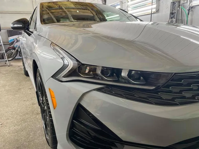 Grey sedan — exterior after detailing