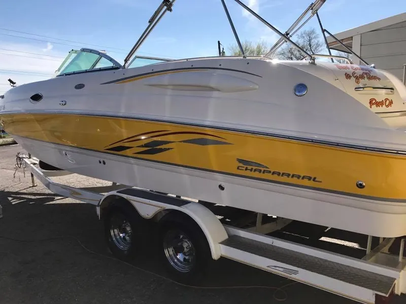 Yellow speedboat — exterior after detailing