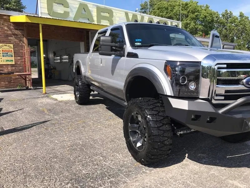 White pickup truck — exterior after detailing