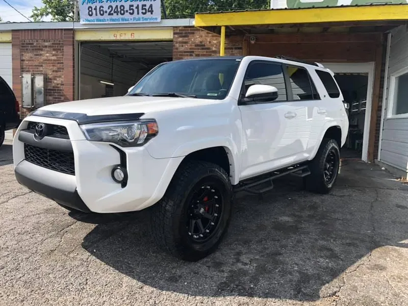 White lifted truck — exterior after detailing