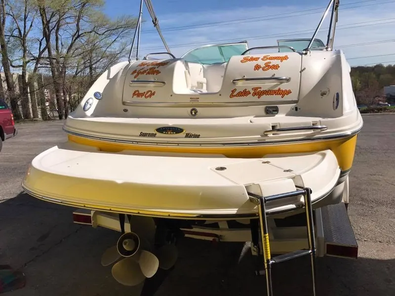 Yellow speedboat — exterior after detailing