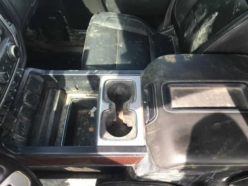 Black car (console detail) — interior detail