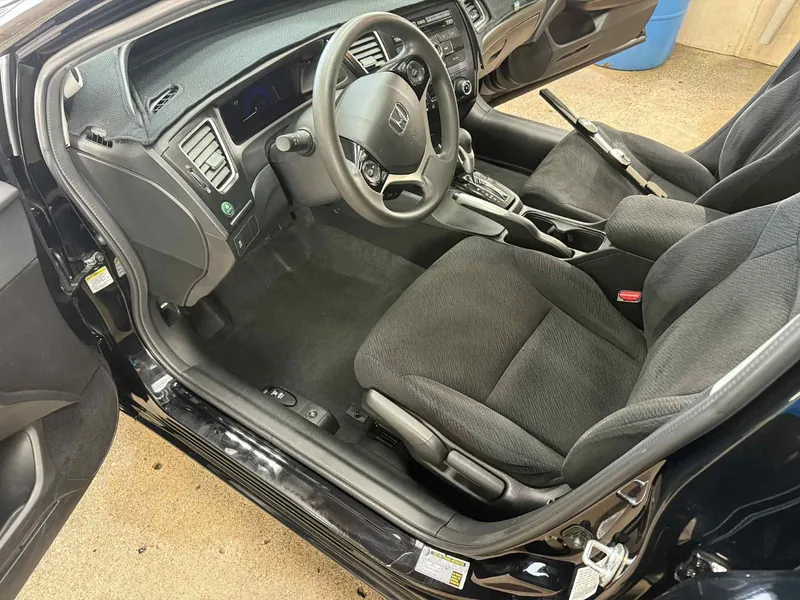 Black sedan — interior detail