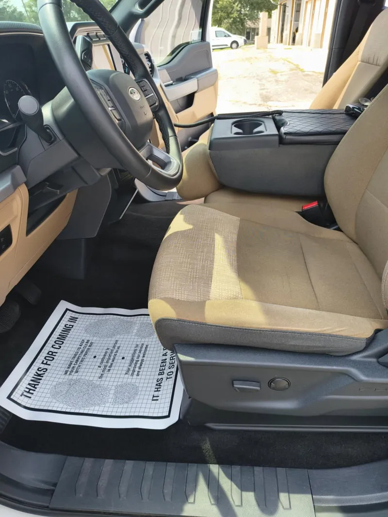 Tan pickup-truck interior — deep-clean detail (front seat)